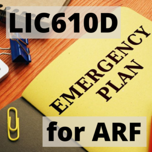 LIC 610D ARF Emergency and Disaster Plan license picture